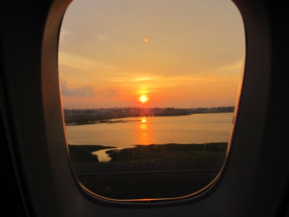 Sunset at Logan International Airport