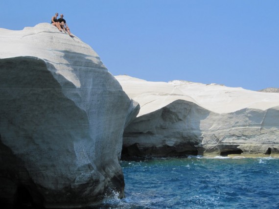 Liz & I on Sarakiniko Beach Sarakiniko Beach Milos, Greece