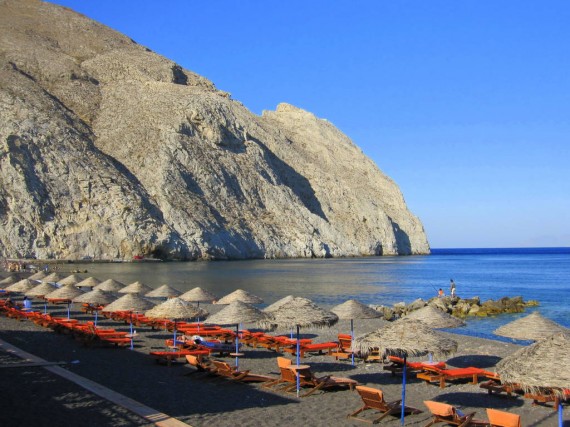 Perissa Beach Santorini Greece