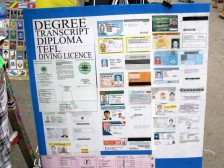 Fake ID, Certificates on Khao San Road
