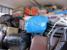 The back of the bus from Vientiane to Vang Vieng