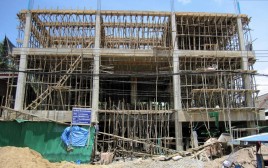 Scaffolding in Vang Vieng, Laos
