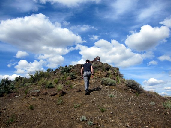 Hiking up to Wild Horse Monument