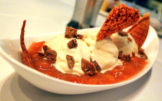 Peach Dessert at RED Steakhouse Miami