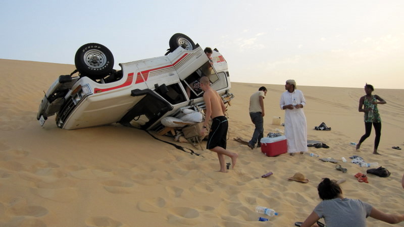 Jeep roll over in the Sahara