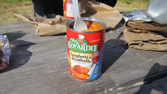 Chef Boyardee straight out of the can