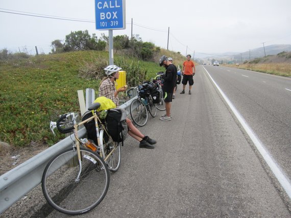 Pit stop on the Pacific Coast Bike Tour